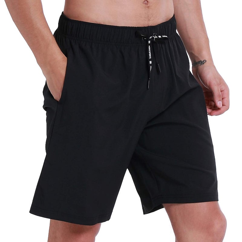 HOdo Mens Swim Trunks with Mesh Liner 9" Quick Dry Swim Shorts Bathing Suits for Men Swimwear Board Shorts wiht Pockets Black XL - Image 2